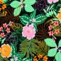 Preview: Viskose Blüten und Blätter auf Schwarz von Swafing